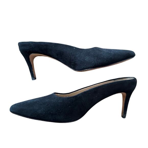 Pour La Victoire Black Suede Pointed Toe Slip on Mules I 9 - Picture 1 of 5